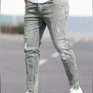 Men's Ripped Skinny Jeans With Pockets